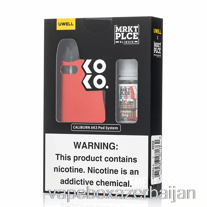 E-Juice Vape UWELL x DV Caliburn AK3 Kit + 50mg Nic Salt [RED] MRKT PLCE - Forbidden Berry